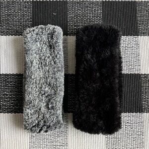 J. McLaughlin Gray and Black Fuzzy Headbands